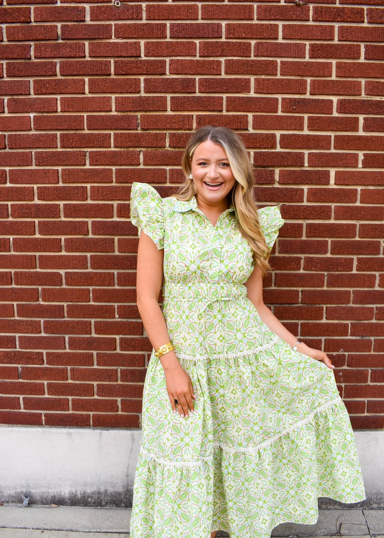 Lagos Flutter Sleeve Maxi Dress