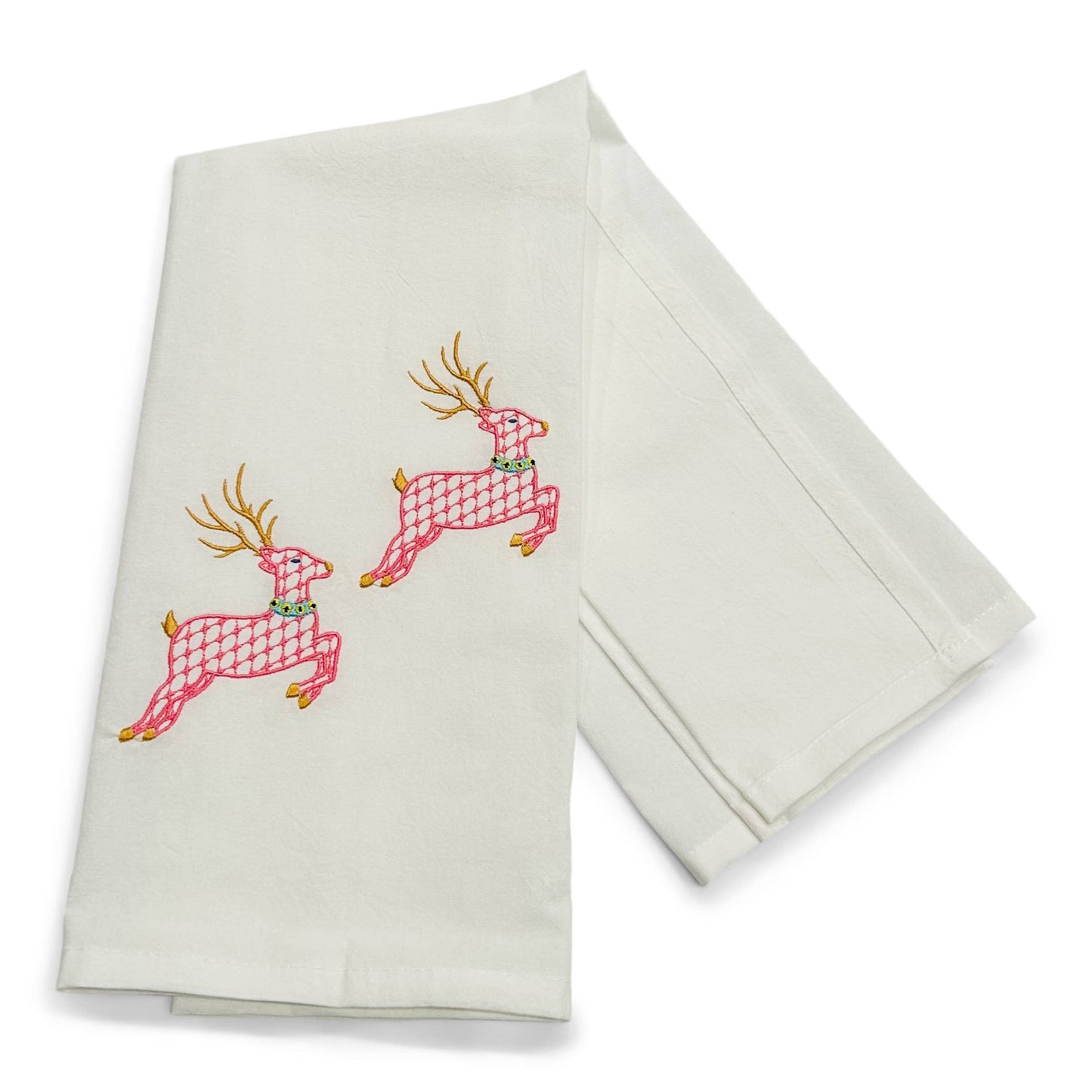 Towel - Pink Jeweled Fishtail Reindeer