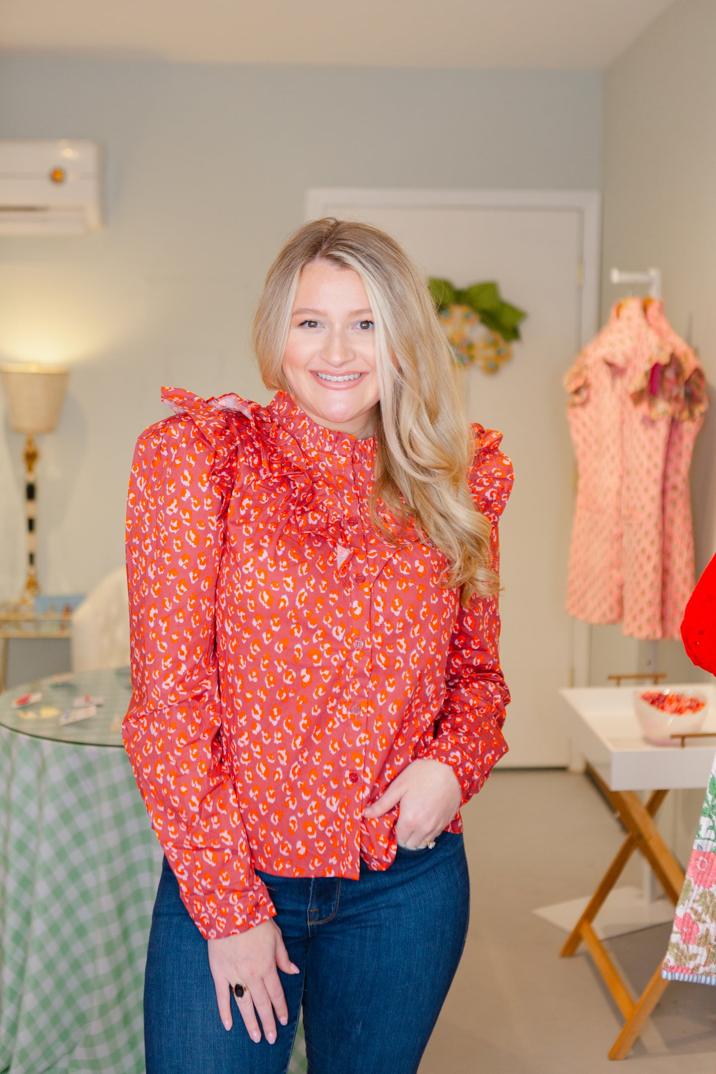 Margaret Poplin Top (Leopard)