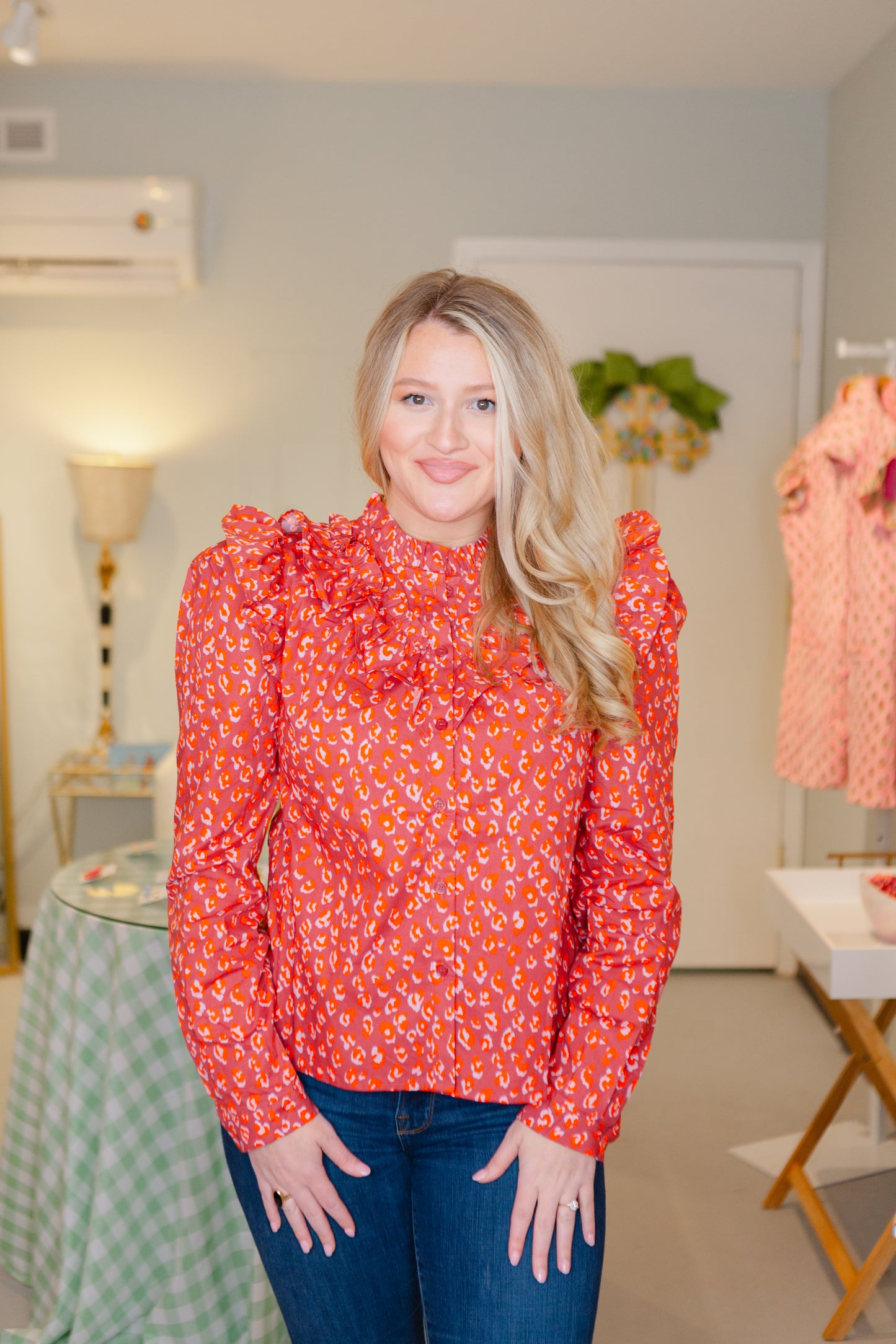 Margaret Poplin Top (Leopard)
