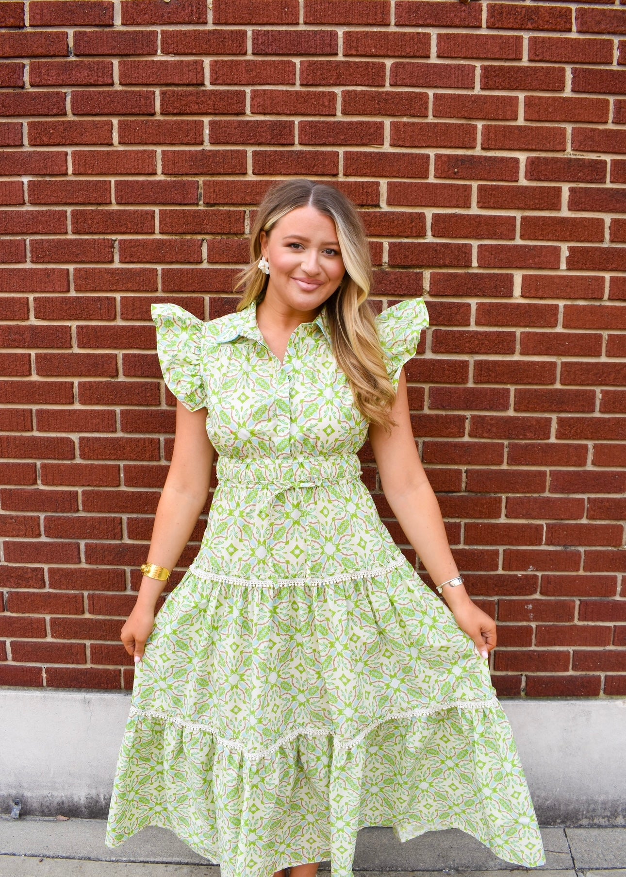 Lagos Flutter Sleeve Maxi Dress