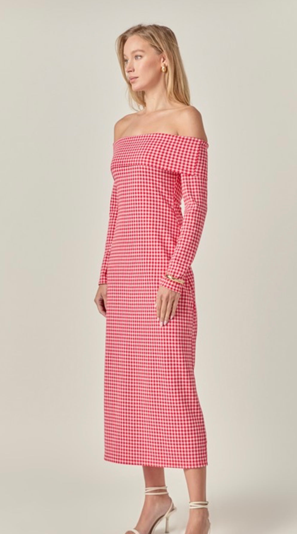 Neville Gingham Midi Dress