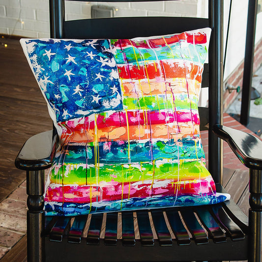 Patriotic "Americana" Outdoor Pillow: 24"x24" / Outdoor Pillow