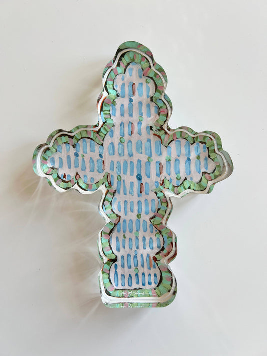 "Faithful Cross I" acrylic shelfie