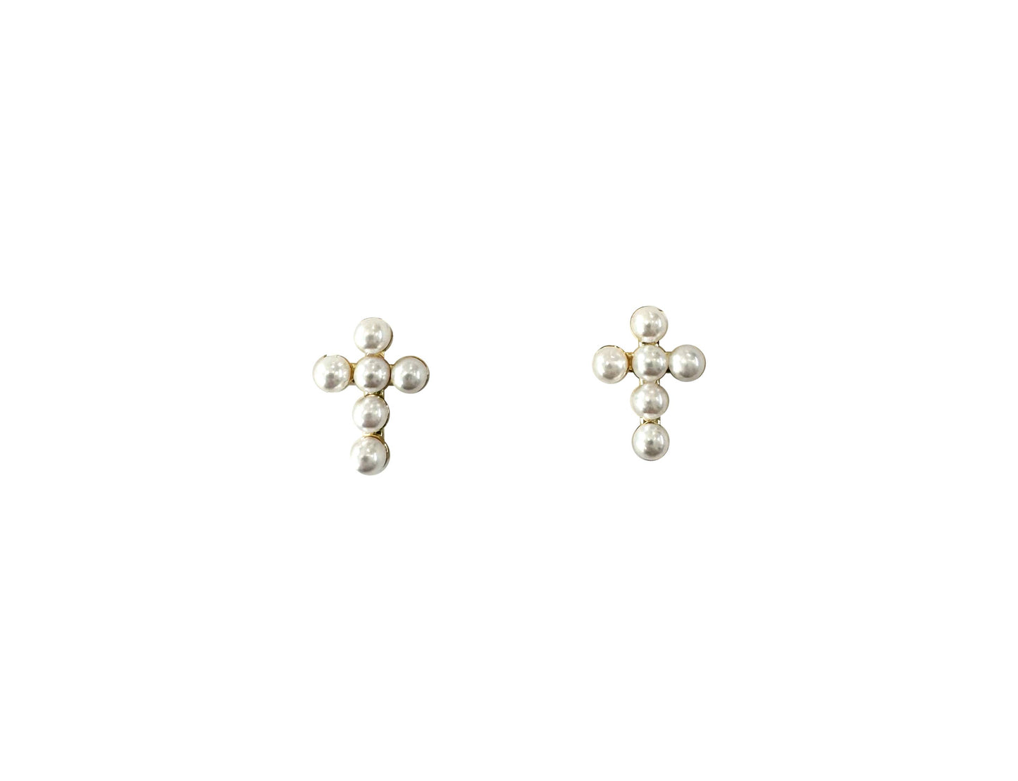 Mini Pearl Cross Stud