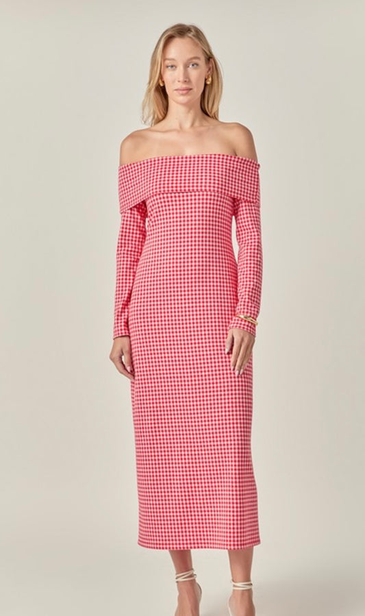 Neville Gingham Midi Dress