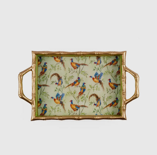 Taking Flight Enameled Chang Mai Tray