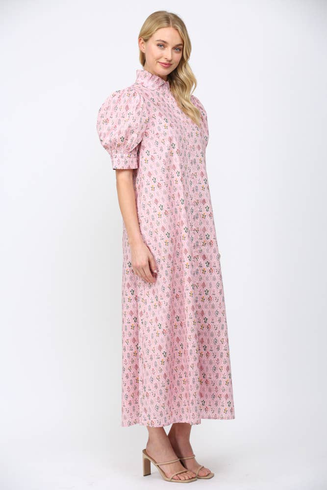 Lou Ruffle Neck Maxi Dress