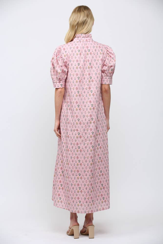 Lou Ruffle Neck Maxi Dress