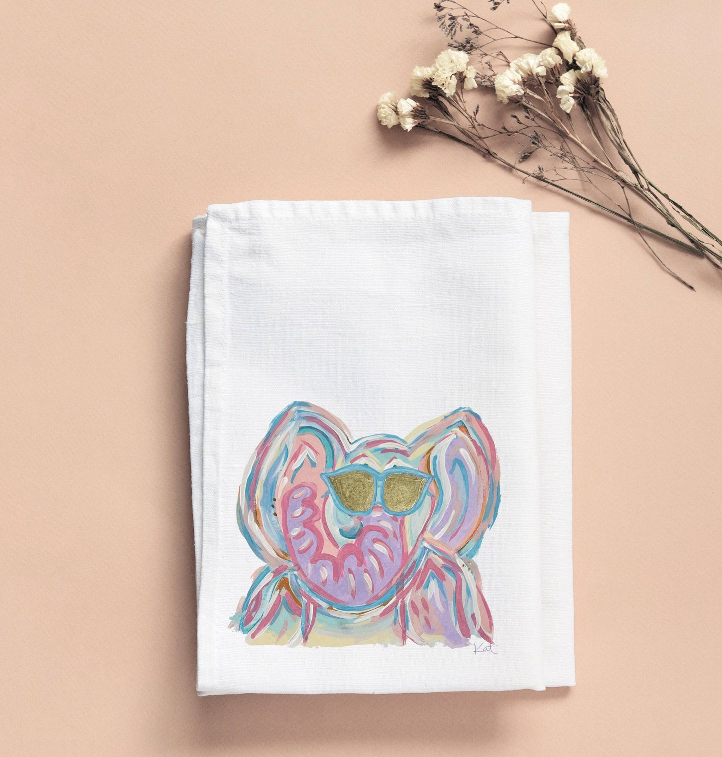 FUN ELEPHANT TEA TOWEL: 18"X26"