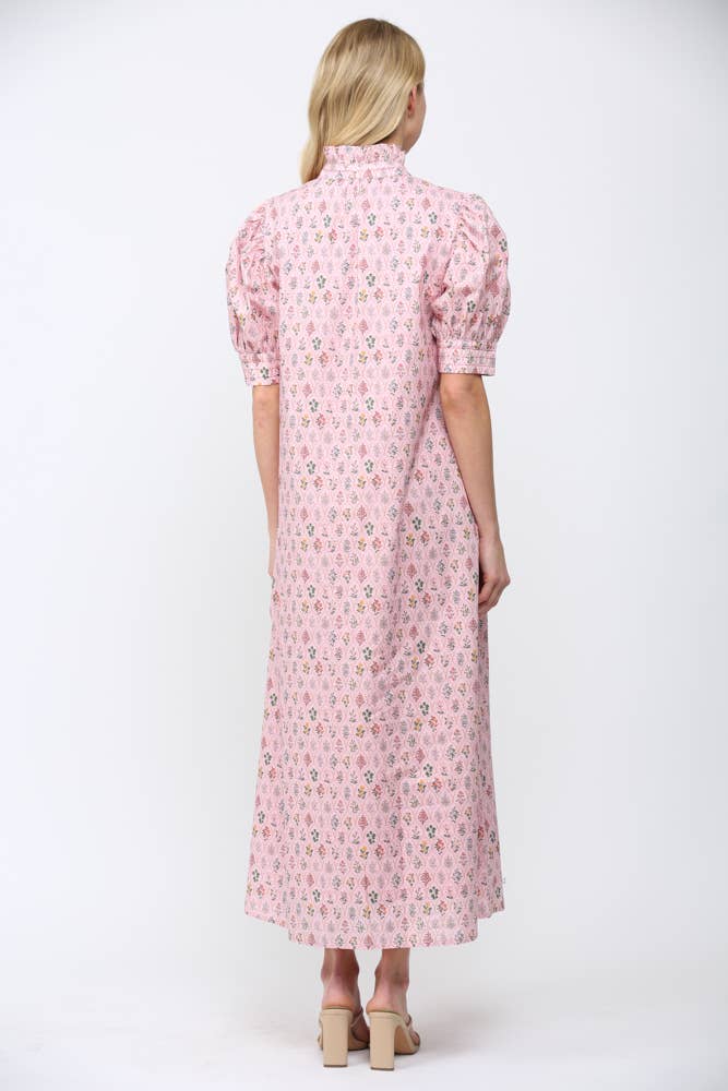 Lou Ruffle Neck Maxi Dress