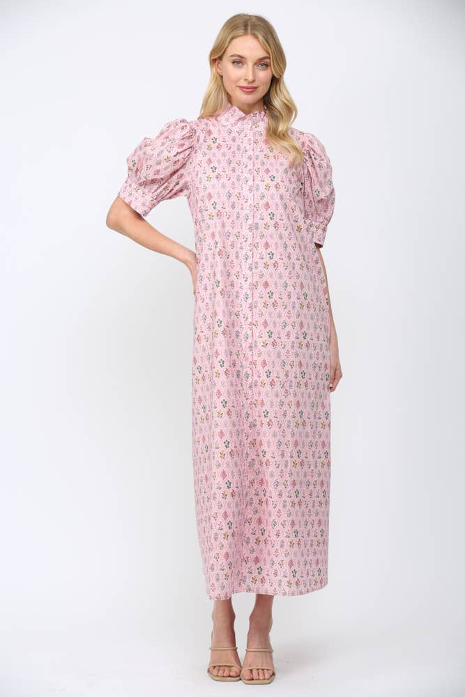 Lou Ruffle Neck Maxi Dress