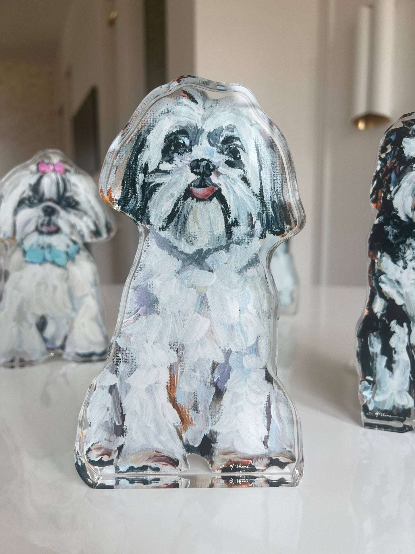 "Shih Tzu white" acrylic block