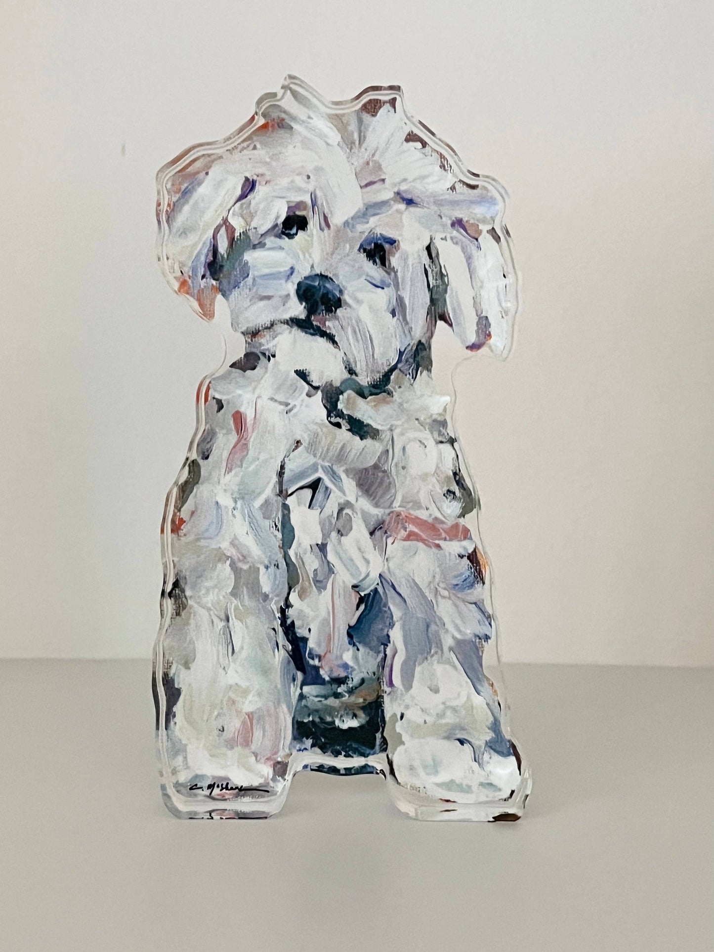 "Maltipoo White" acrylic block