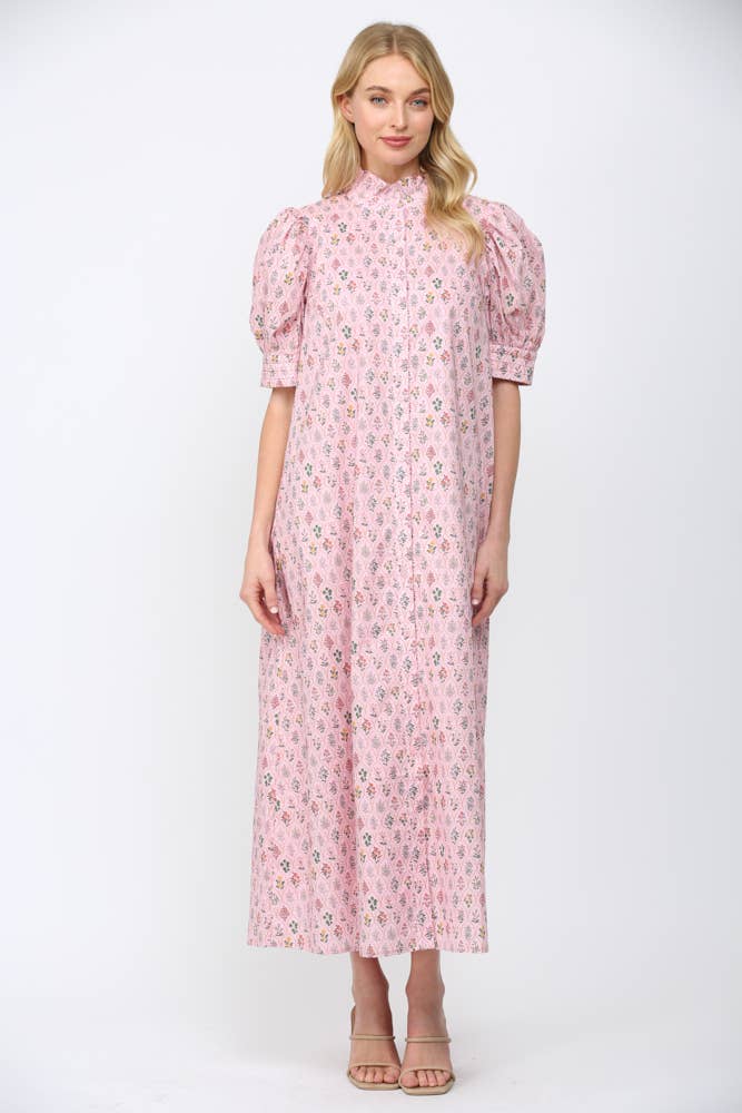 Lou Ruffle Neck Maxi Dress