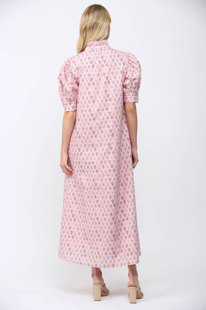 Lou Ruffle Neck Maxi Dress