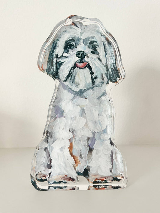 "Shih Tzu white" acrylic block