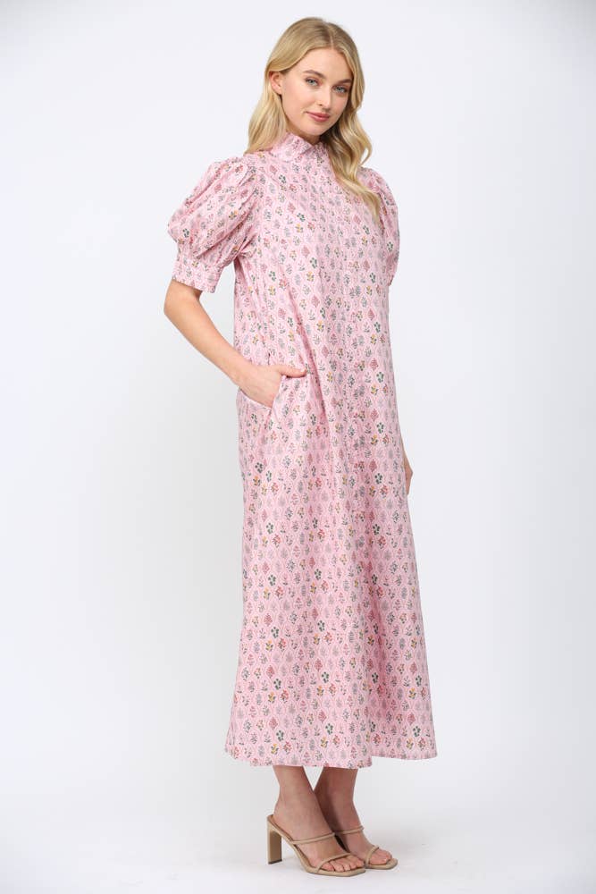 Lou Ruffle Neck Maxi Dress