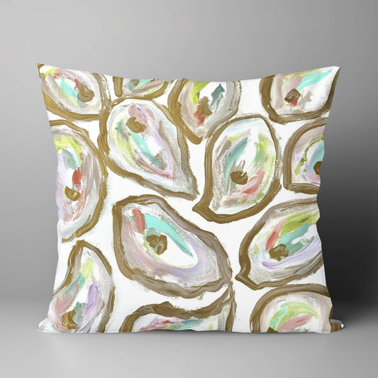 "Watercolor Oysters" on 18"x18" Pillow: 18"x18" / Pillow