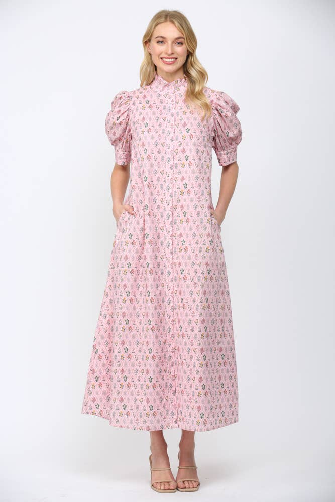 Lou Ruffle Neck Maxi Dress