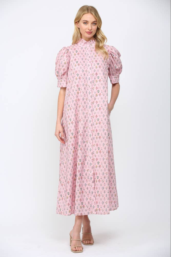 Lou Ruffle Neck Maxi Dress