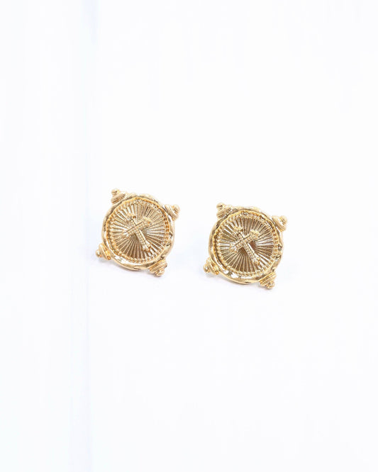 Cross Intaglio Studs