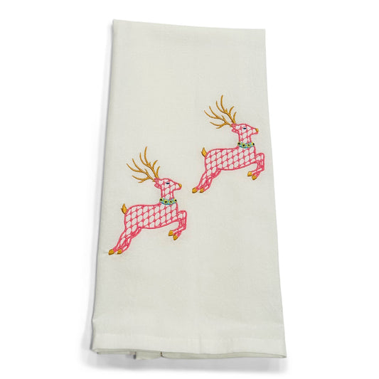 Towel - Pink Jeweled Fishtail Reindeer