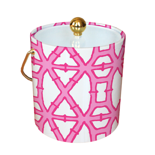 Ice Bucket - Palm Beach Chic: Bamboo Pink