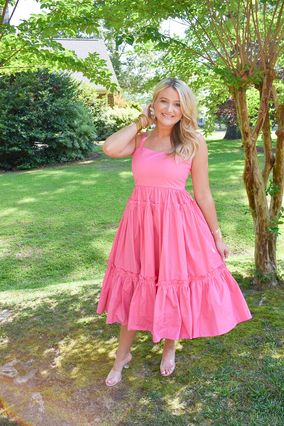 Madison Ruffle Midi Dress